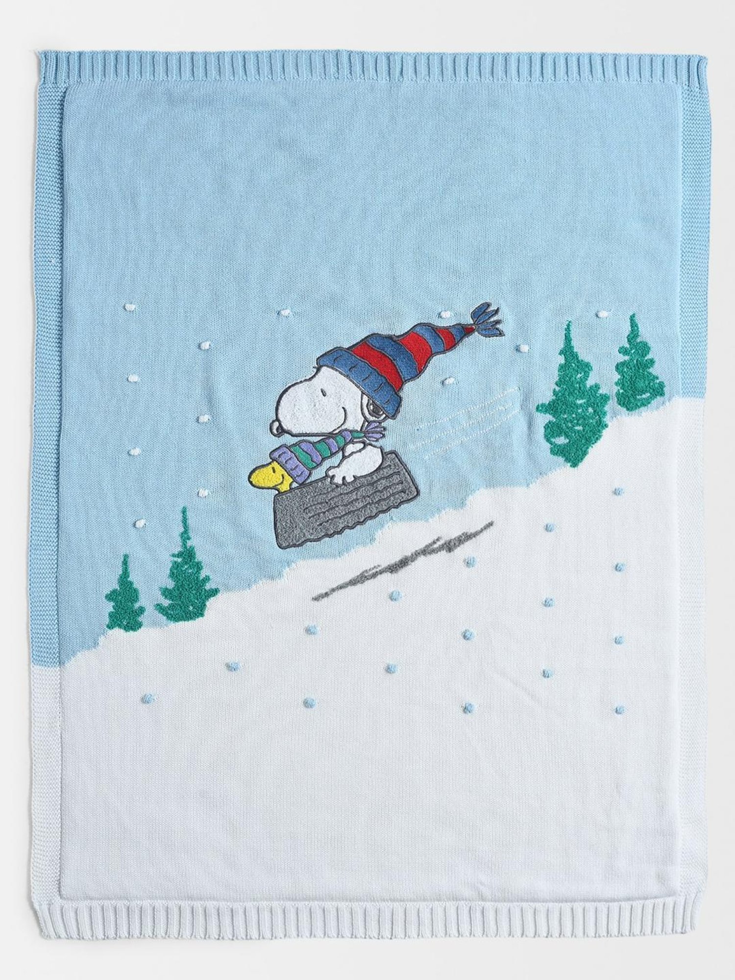 MiArcus Peanuts Printed Blue 10 TC Cotton Kiddo Knitted Blanket