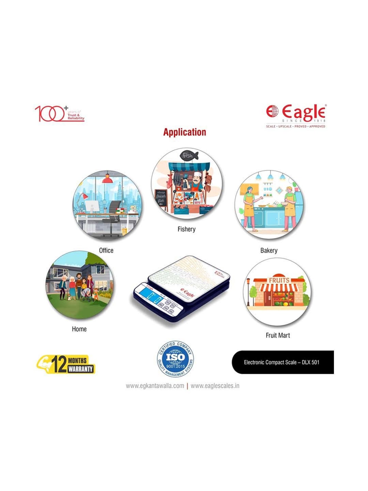 Eagle DLX-501 Digital Weight Machine for kitchen 50 kg Capacity,1 g Accuracy, Kitchen Weighing Scale