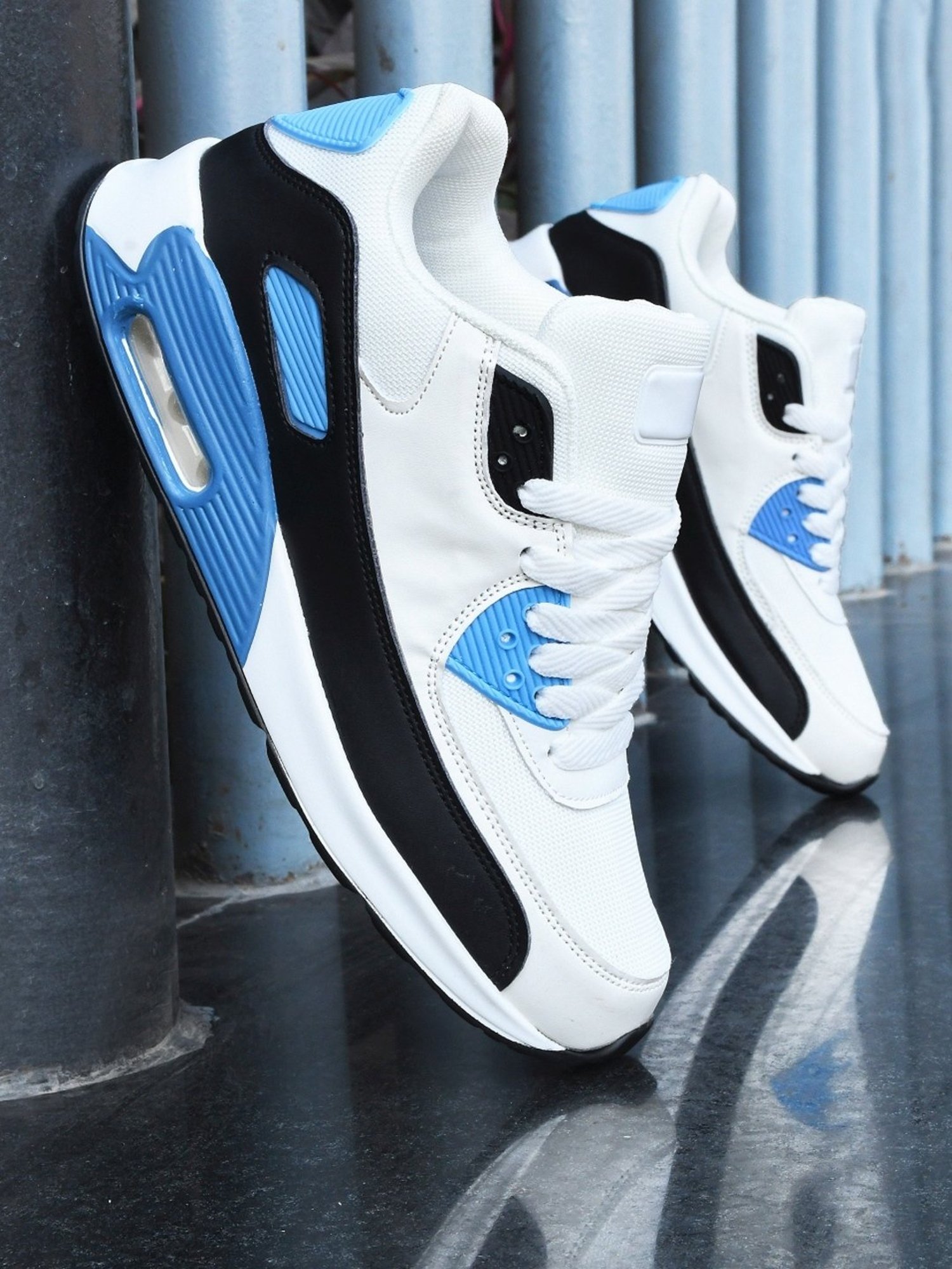 The White Pole Men's Blue Casual Sneakers