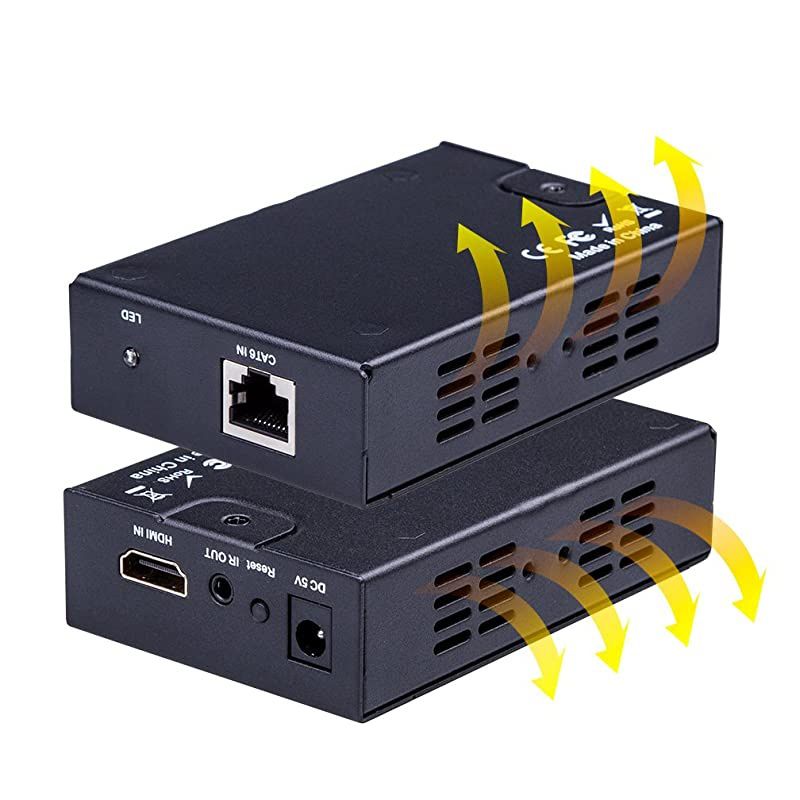 Extender 1080P Over Rj45 Cat5e/6/7 Up to 328ft, Supports Full HD 3D, 12bits Deep Color, with IR