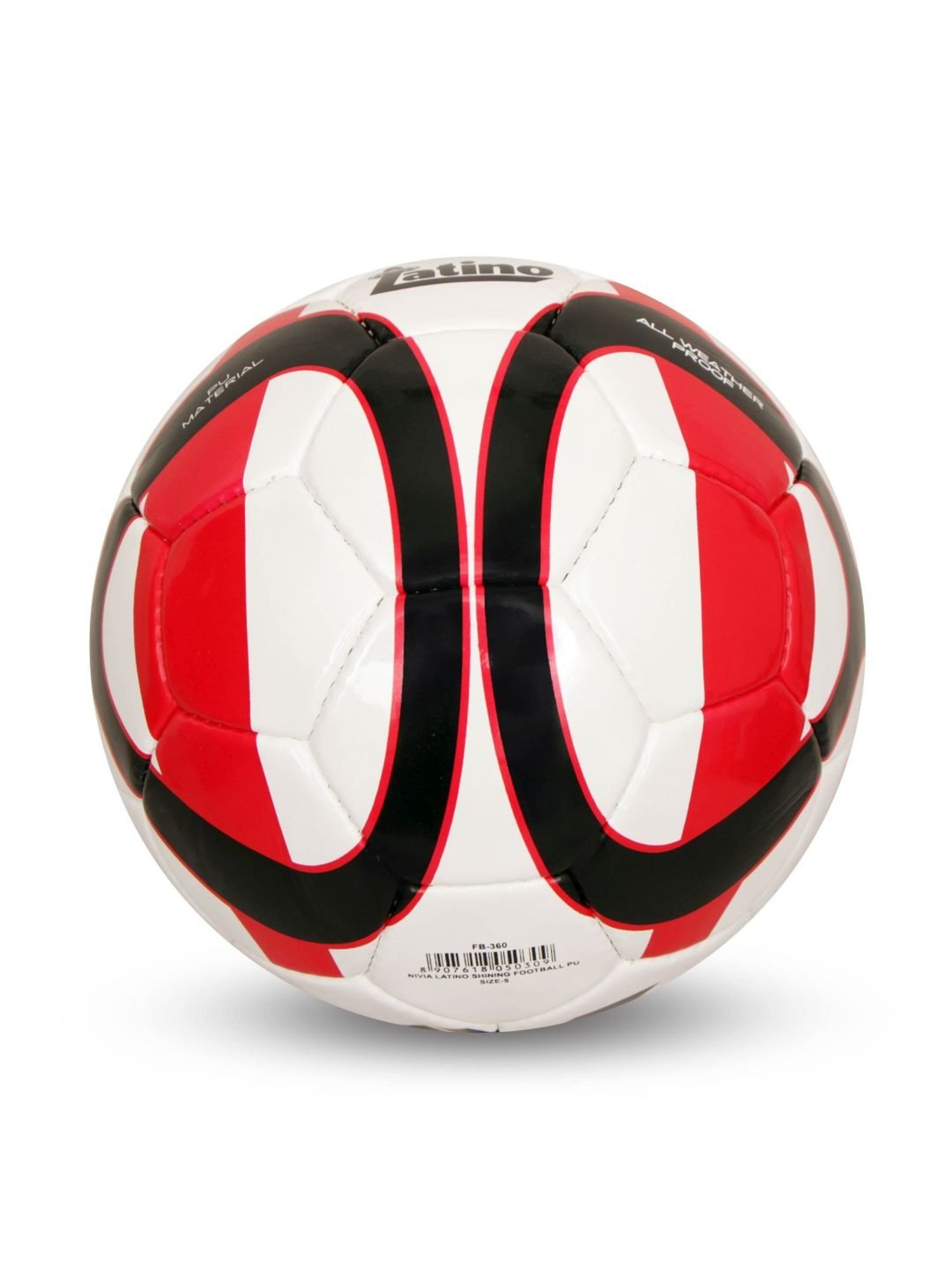 Nivia Latino White & Red Football (Size-5)