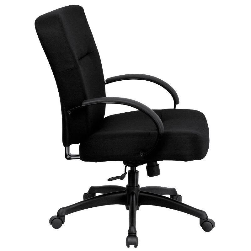 Emma and Oliver 400 lb. Big & Tall Black Fabric Executive Ergonomic Office Chair with Arms