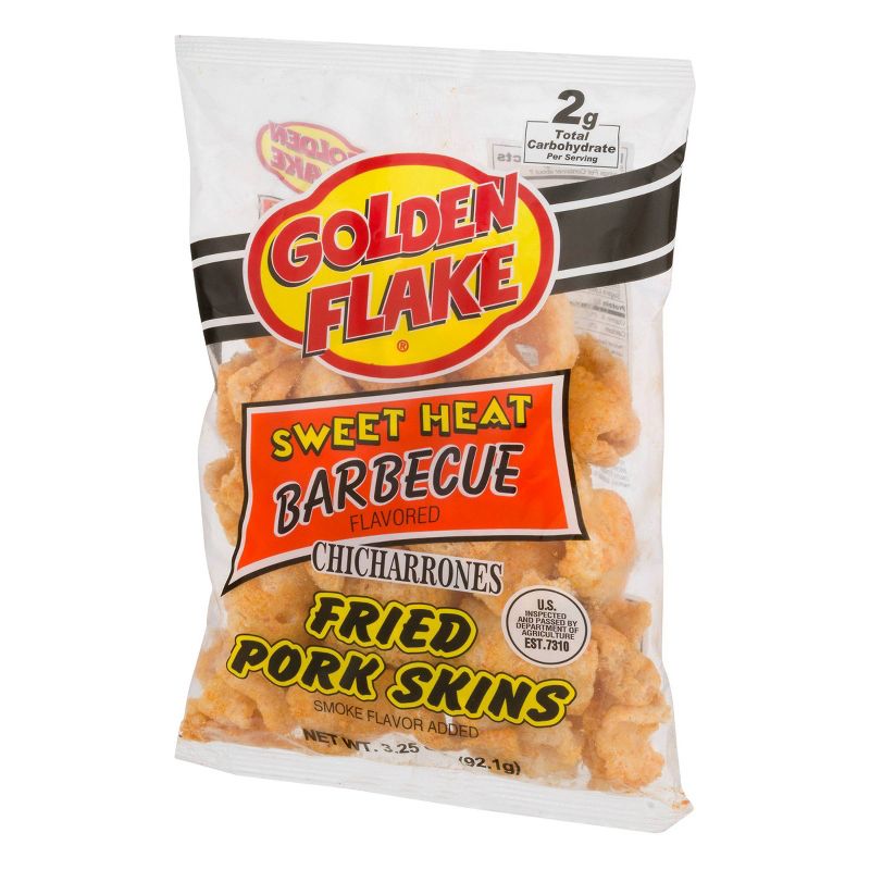 Golden Flake Sweet Heat Barbecue Chicharrones Fried Pork Skins - 3oz