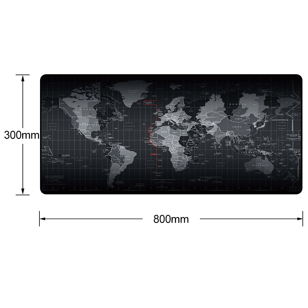 Gaming Mouse Pad, Extended Size 800*300*3mm(31.4&times;11.8&times;0.12 inch) for Professional eSports,World Map Large Mouse Pad for Wireless Mouse