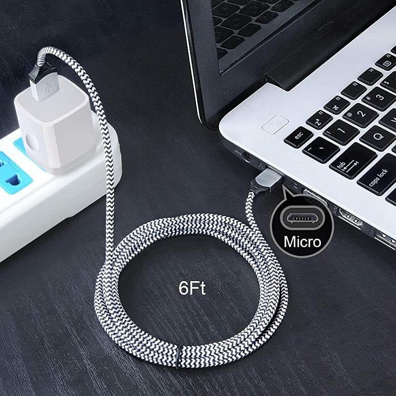 Wall Charger Micro Cable4Kit Charging Block Charger Cube Plug with Android Micro Cord Cable Compatible Samsung Galaxy S7 Edge A10 A6 M10 J7 J8 S6 S5 Note 4 5 LG HTC Moto Android Phone