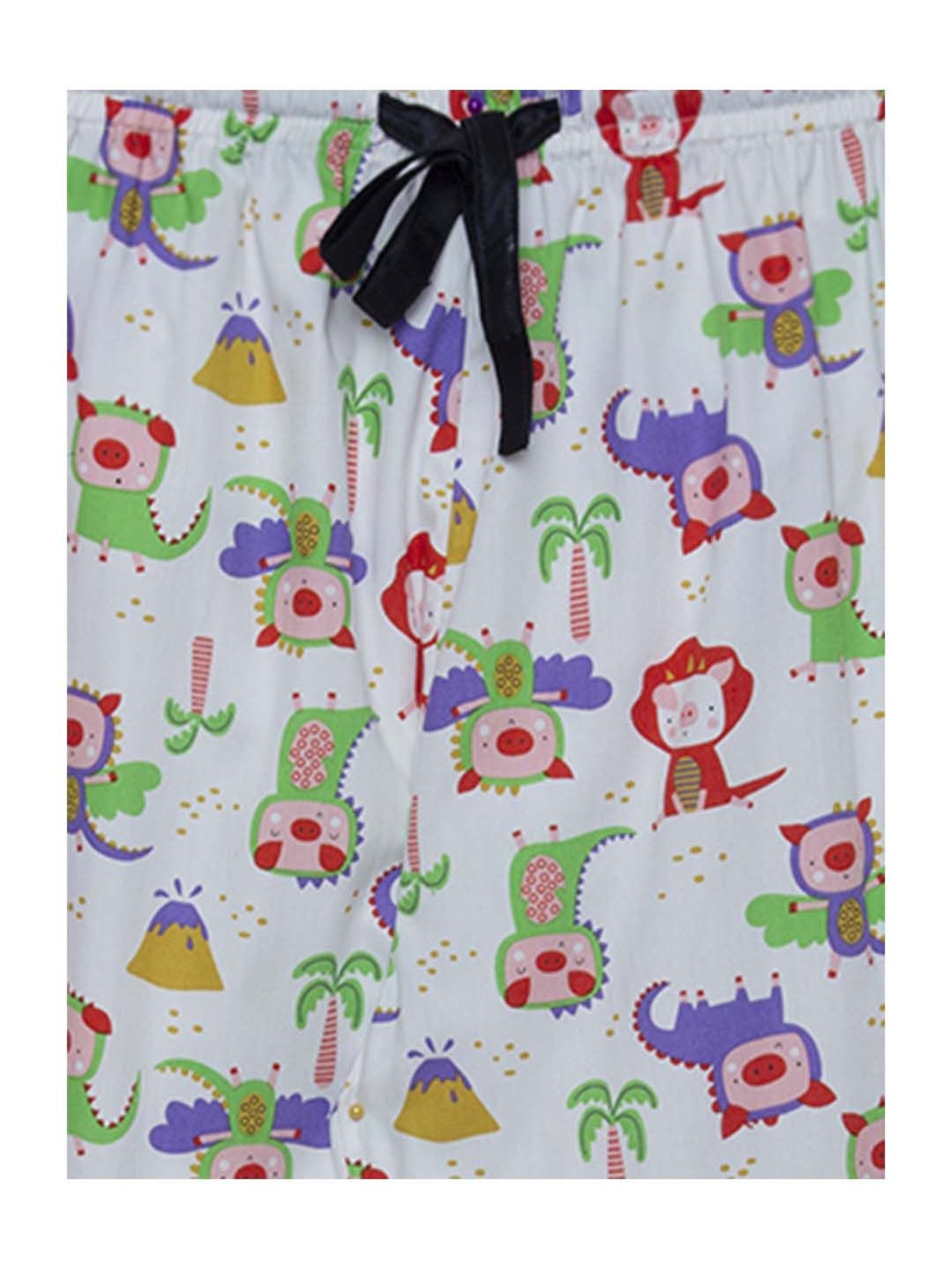 Fluffalump Boys Multicolor Cotton Printed Nightwear Top & Pants Set