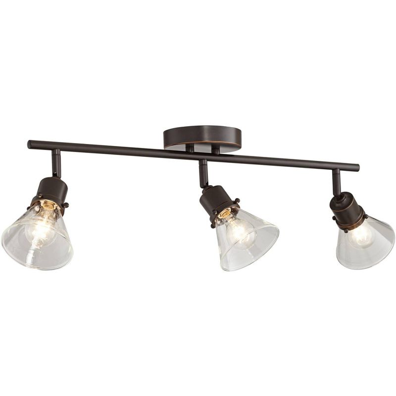 Pro Track Leila 3-Light Bronze Clear Glass Track Fixture