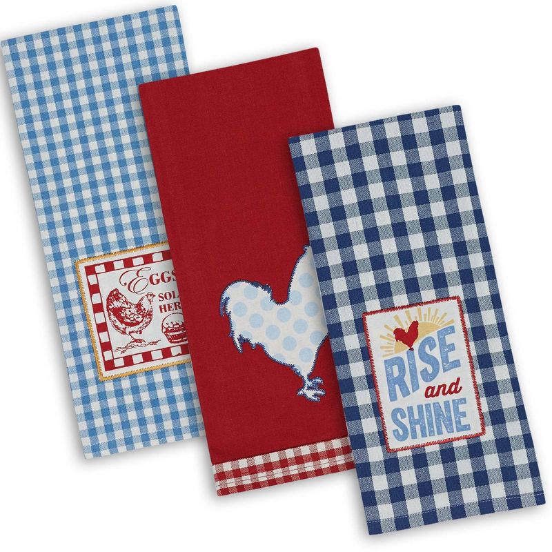 3pk Cotton Rise and Shine Dishtowel Set - Design Imports