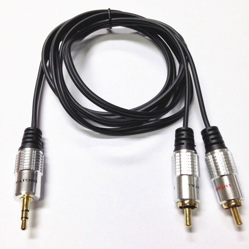 1.5m Jack 3.5mm Stereo Male to 2 RCA Male Audio Cable Adapter Speaker Twin Phono Plug for PC DVD TV VCR Camera Video Cable