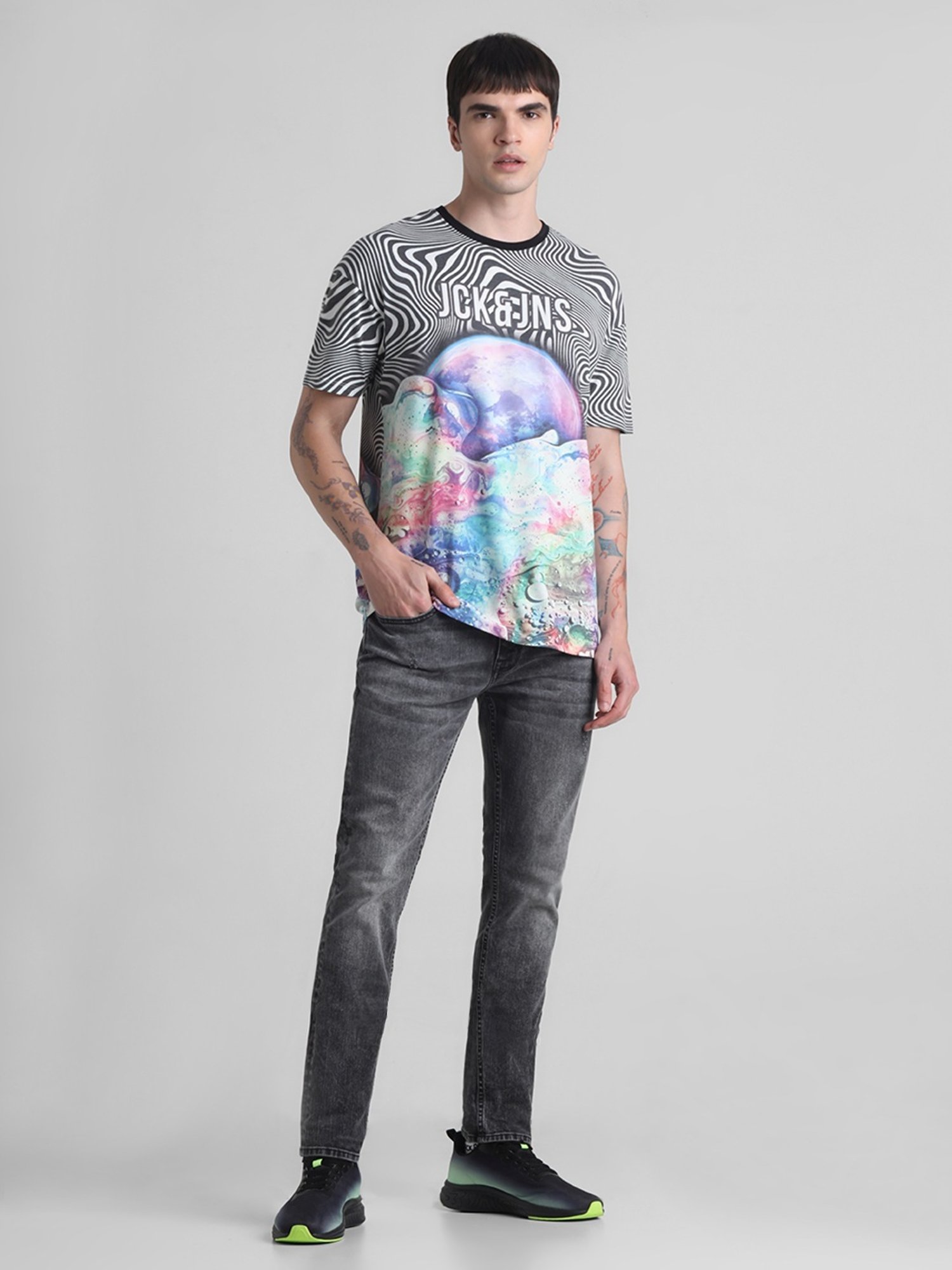 Jack & Jones Cloud Dancer Slim Fit Printed T-Shirt