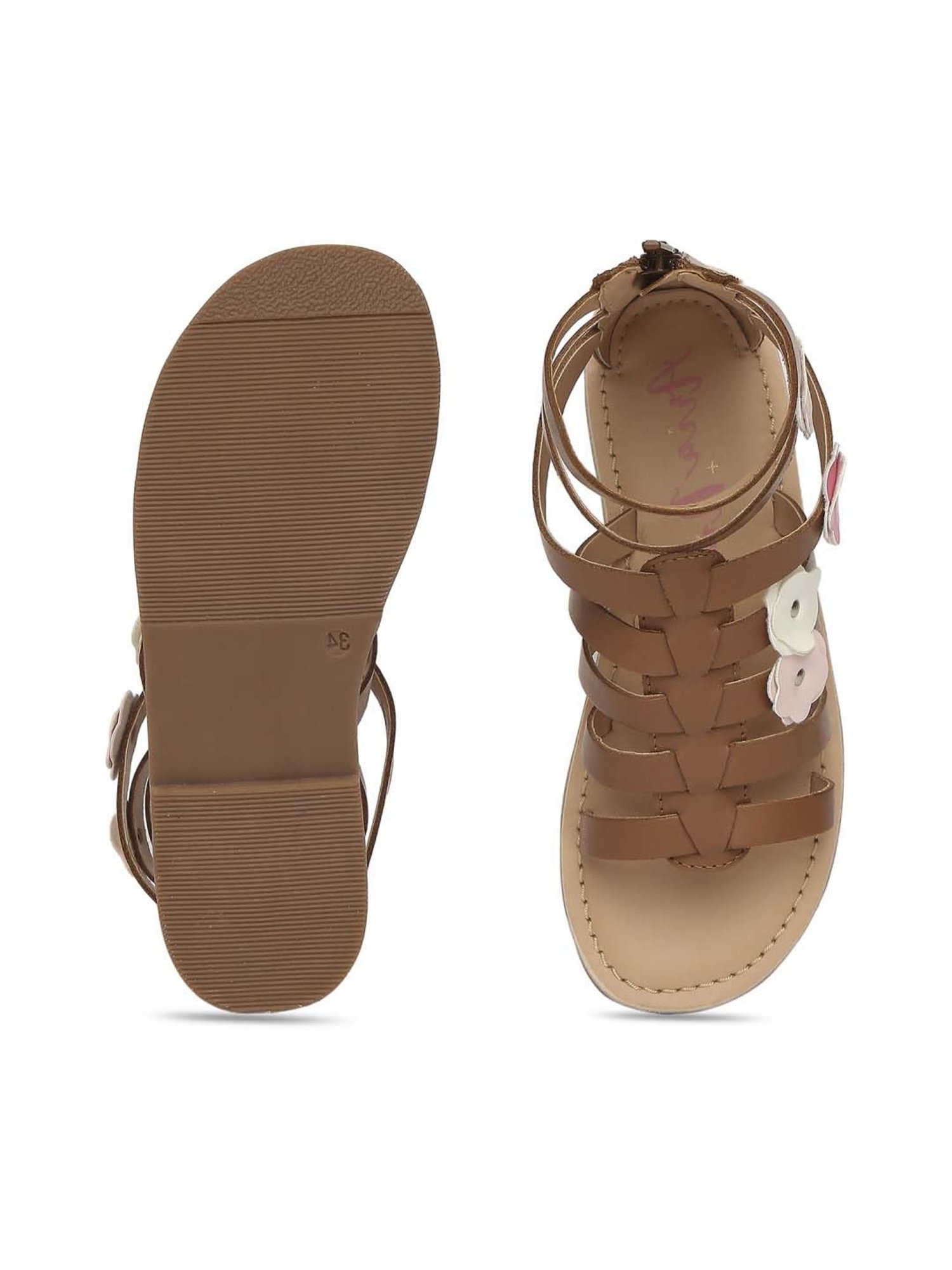 Aria Nica Kids Flower Cognac Casual Sandals