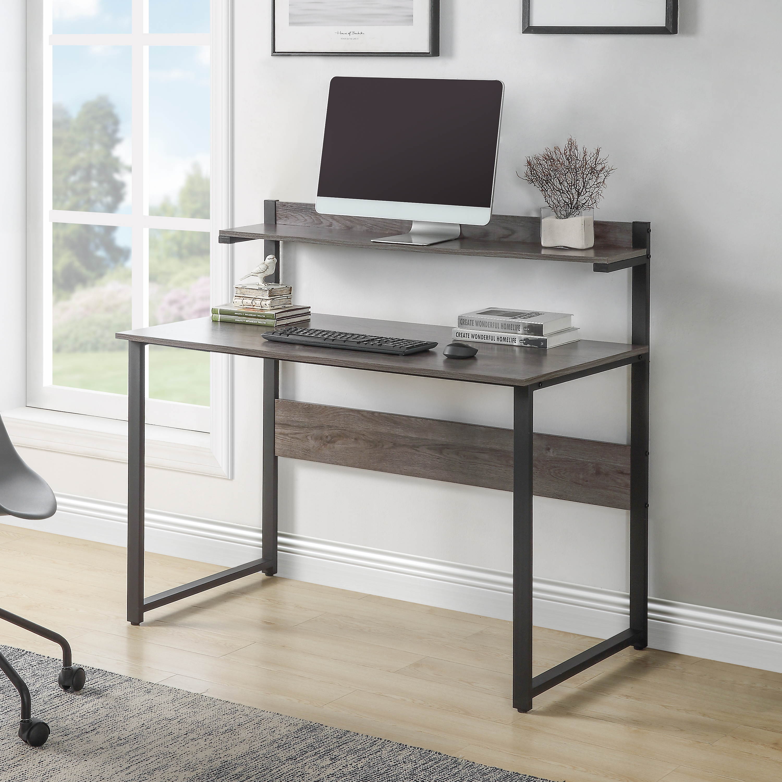Home Office Computer Desk Morden Simple Style Study Table Gaming Desk with Storage Shelves
