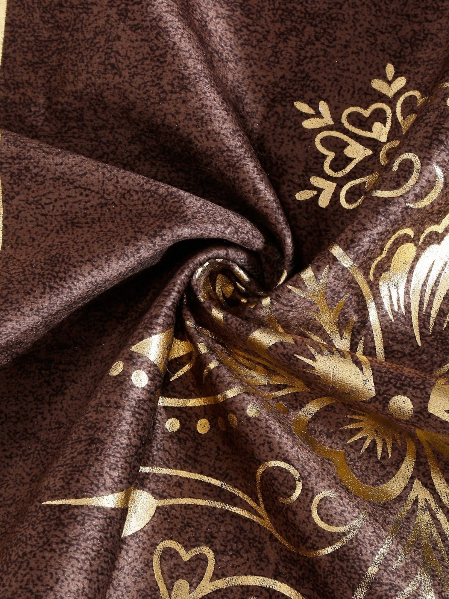 HOSTA HOMES Coffee Brown Velvet 3 Seater Sofa Cover with Arm Rest