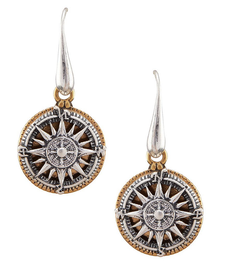 Patricia Nash Compass Hoop Drop Earrings