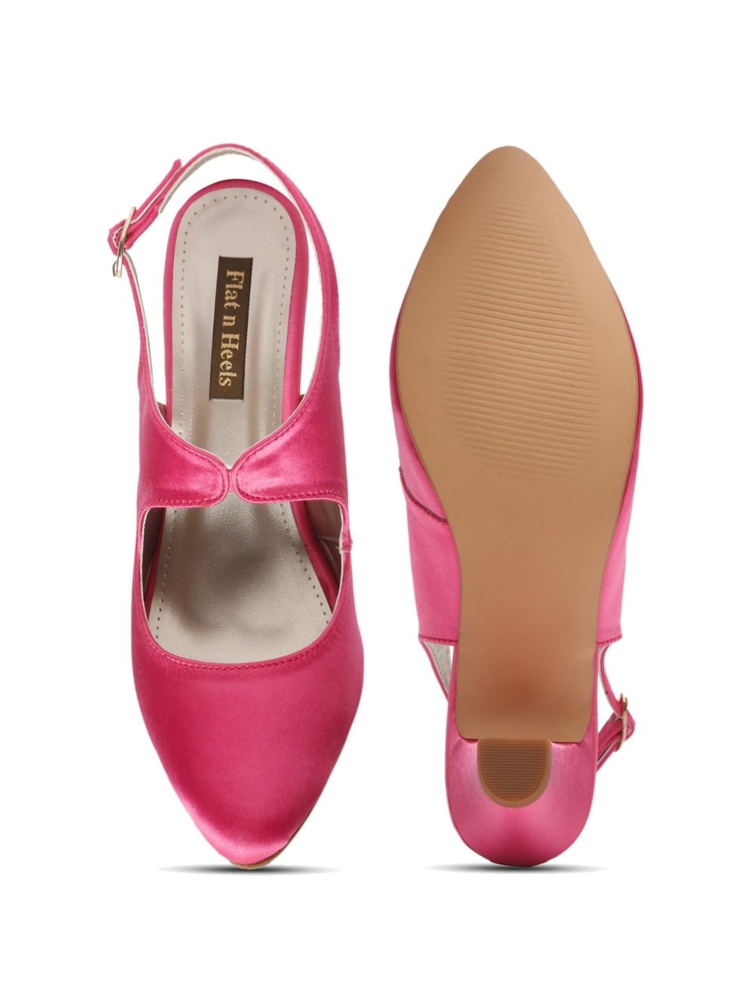 Flat N Heels Women's Pink Back Strap Sandals