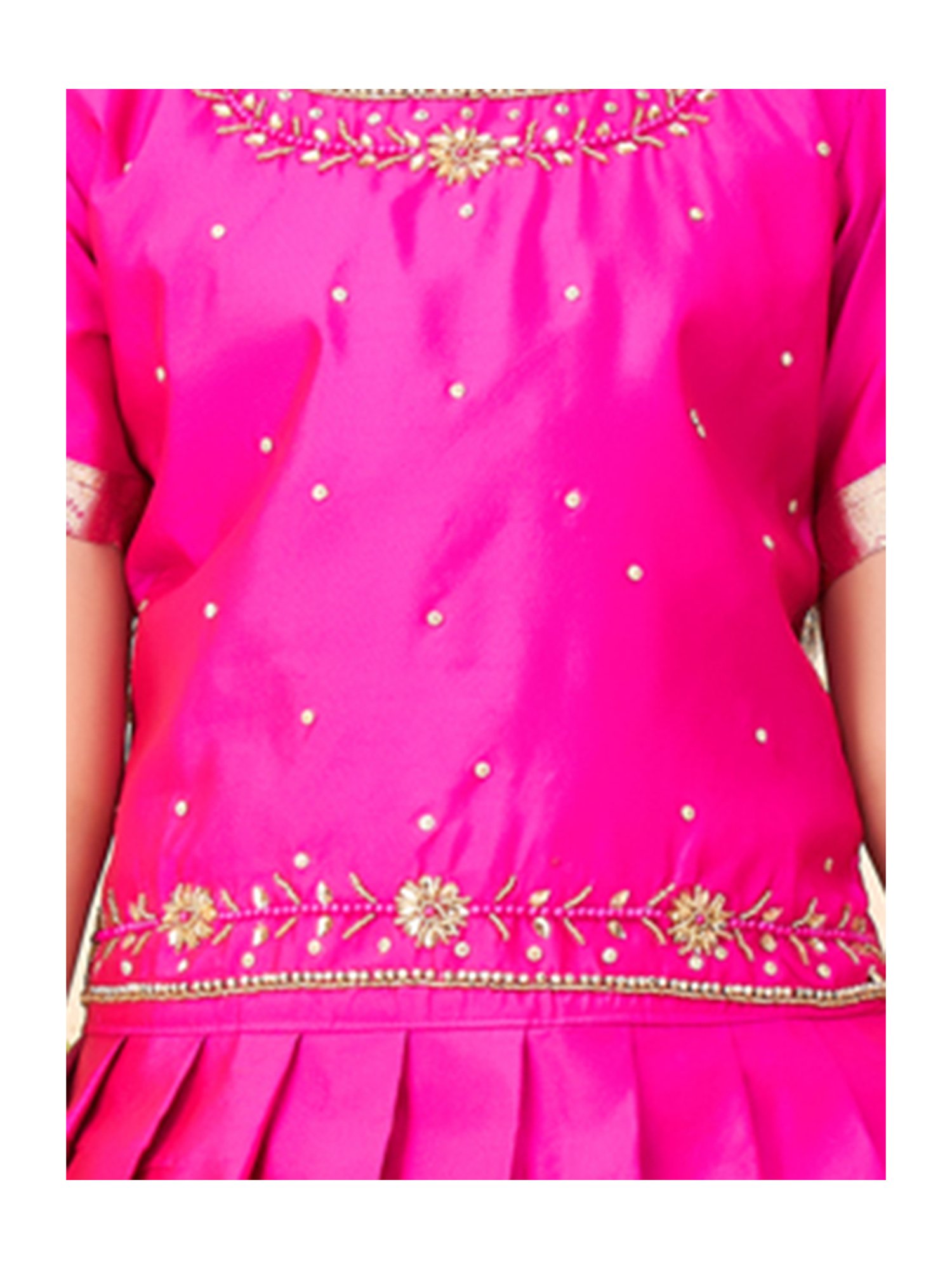 A Little Fable Kids Blue Printed Lehenga with Choli & Dupatta