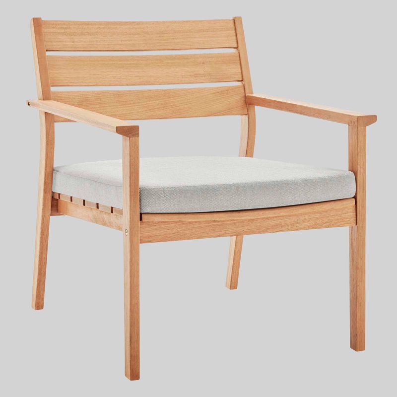 2pc Breton Outdoor Patio Ash Wood Armchair Natural Taupe - Modway