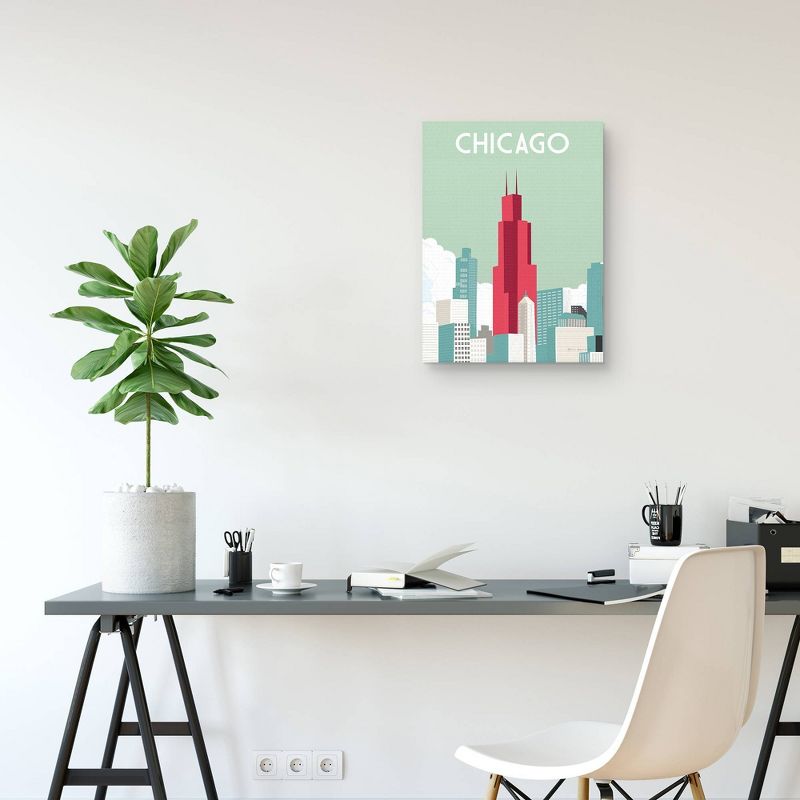 18" x 24" Chicago by Omar Escalante Canvas Art Print - Masterpiece Art Gallery