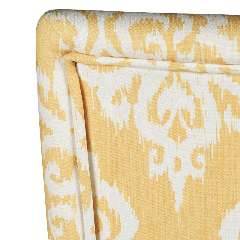 Set of 2 Parson Dining Chair Wood/Damask Yellow - HomePop