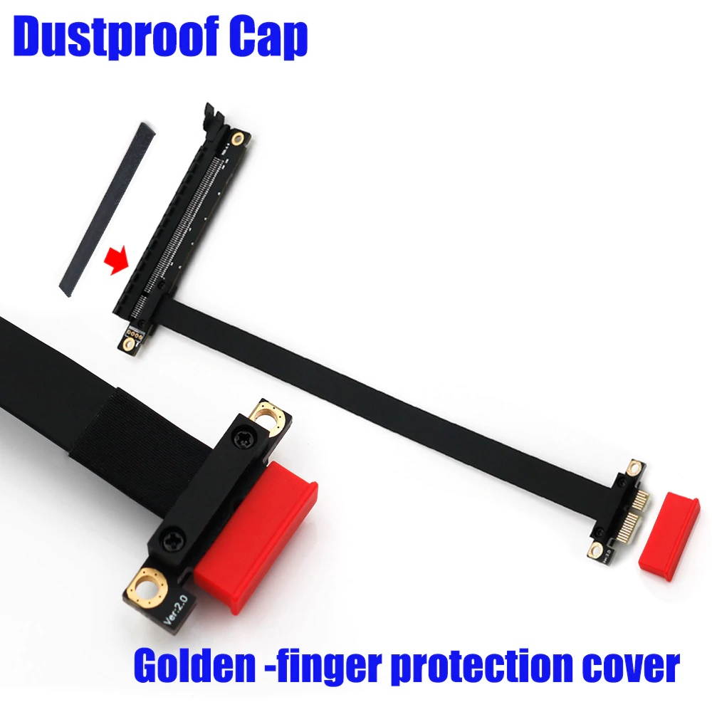 PCI E 1X to 16X Adapter PCIe Flexible Flat Extension Cable PCI Express 1 to 16 X Adapter Riser Card PCIE Extender for BTC Mining