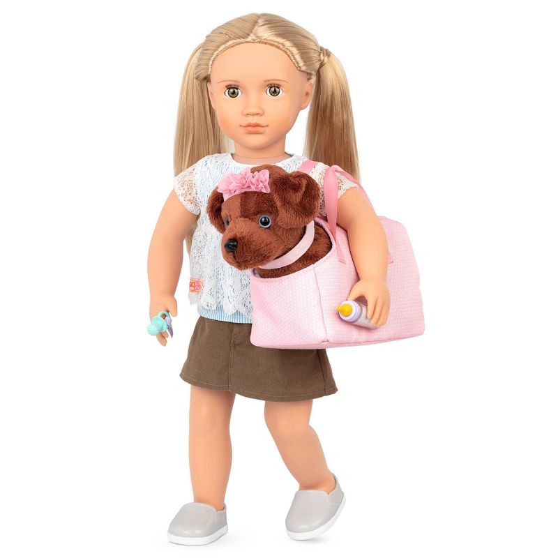 Our Generation Dog Carrier & Pet Care Grooming Set for 18" Dolls - Happy Puppies