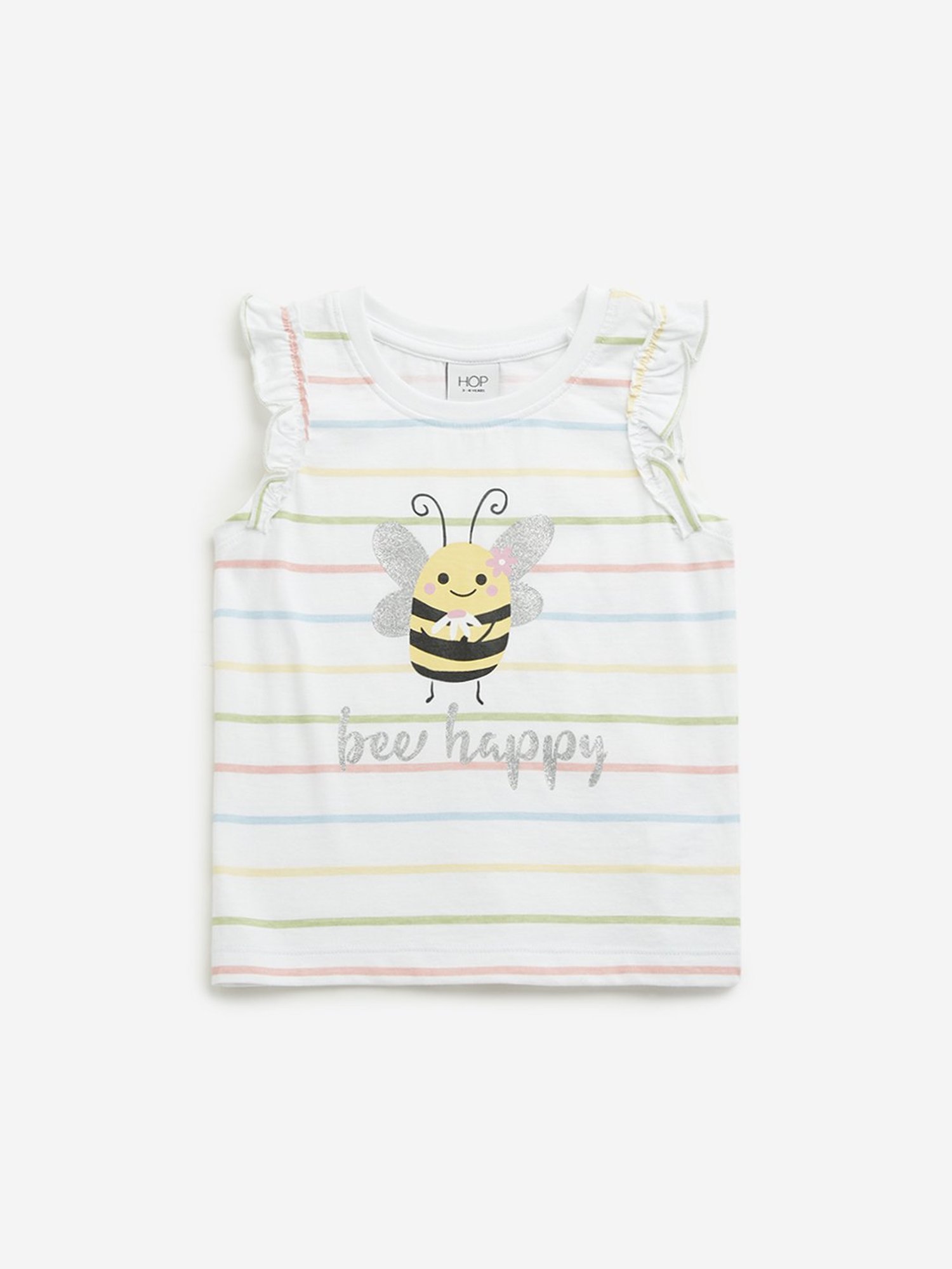 HOP Kids by Westside White Striped Top