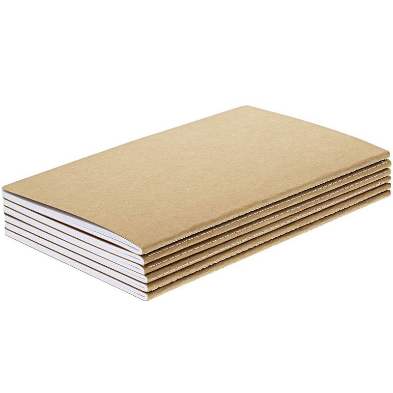 Paper Junkie 6-Pack Brown Kraft Lined Journal Notebook (9.75 x 5.75 in, 80 Pages)