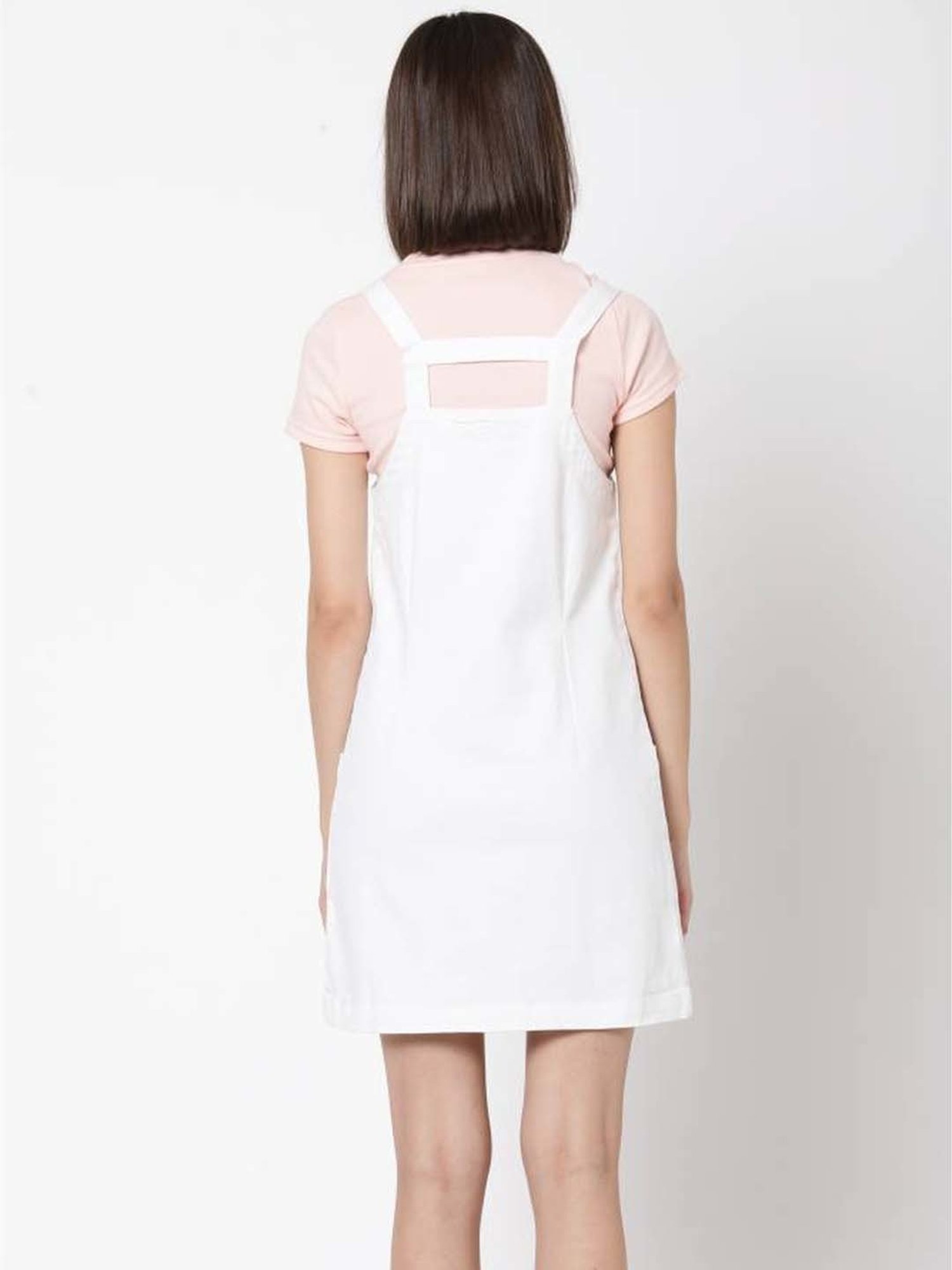 VASTRADO White Cotton Pinafore Dress