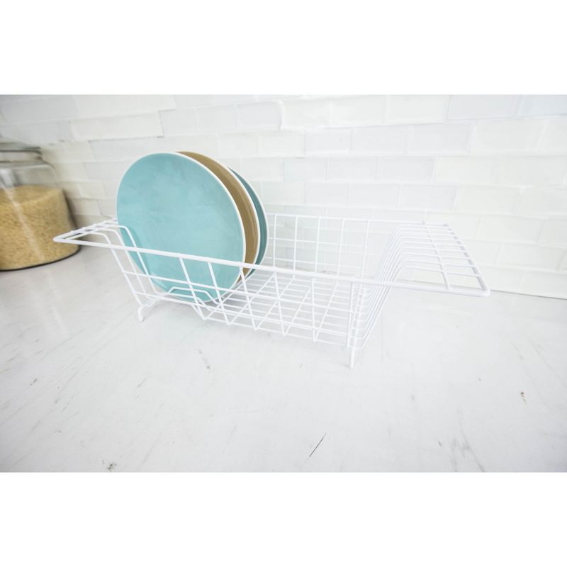 Home Basics Vinyl Coated Steel Over the Sink Rack, White