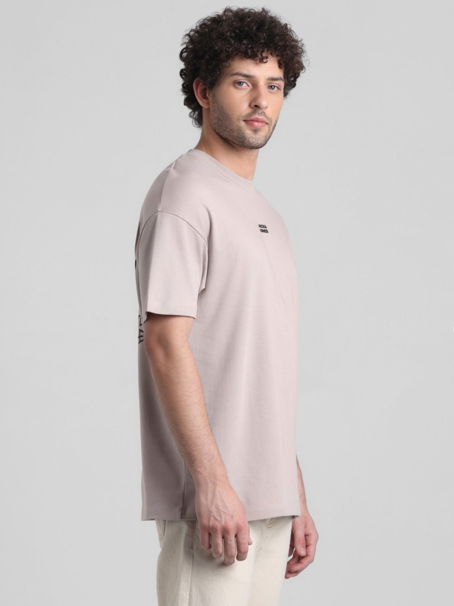 Produkt By Jack & Jones Sand Cotton Boxy Fit Printed T-Shirt