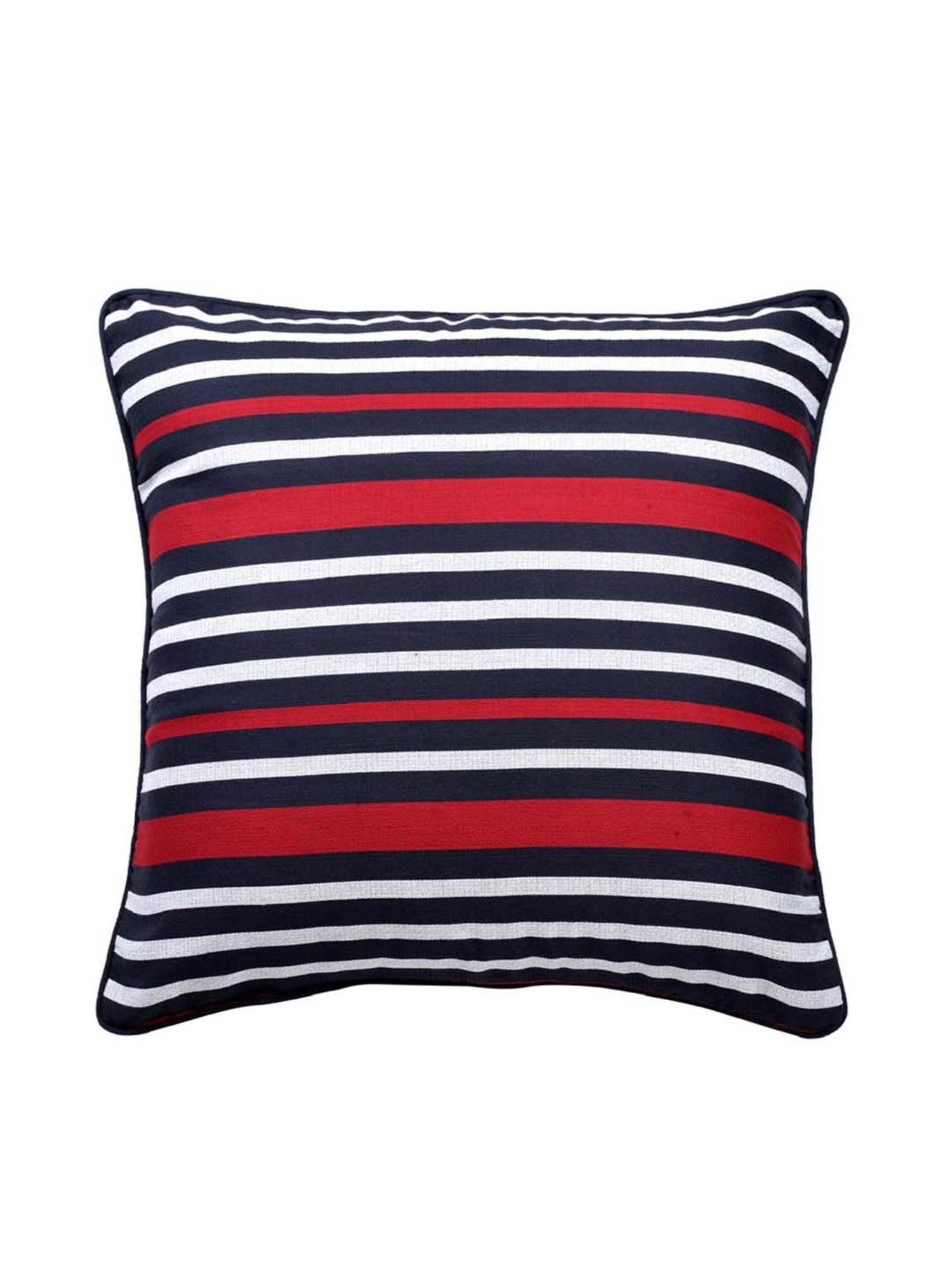 Swayam Red & White Cotton 60 cm x 60 cm Cushion Covers - Set of 2