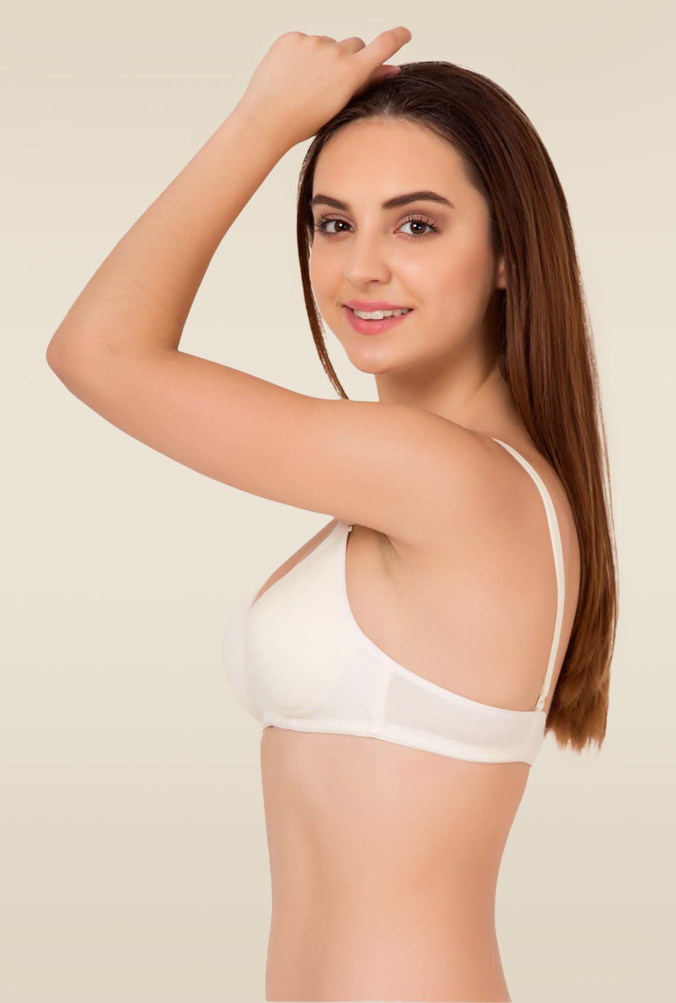 Tweens Off-White Non Wired Padded T Shirt Bra