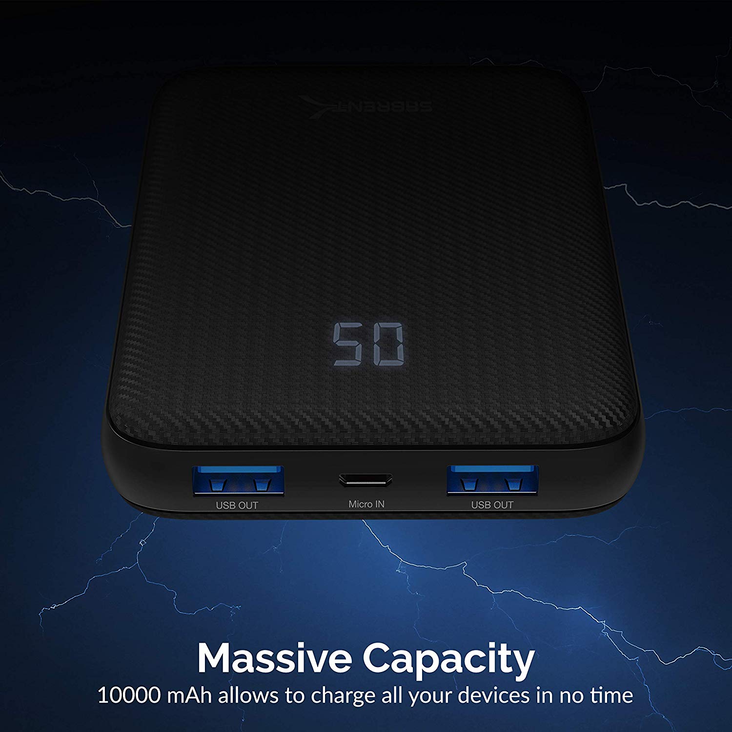 Sabrent 20000 mAh USB C PD Power Bank with Quick Charge 3.0 USB (PB-Y20B)