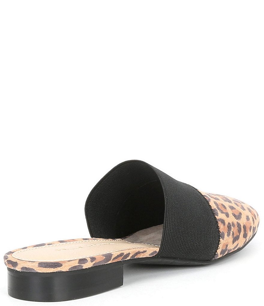 Pelle Moda Lois Leopard Print Suede Mules