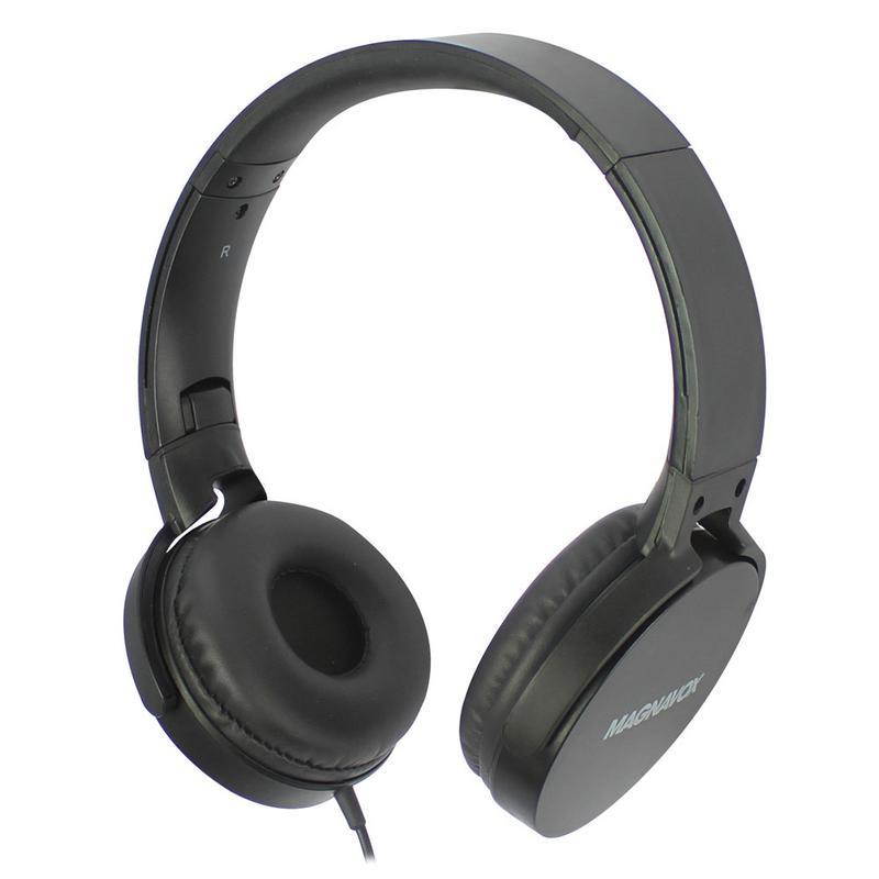 MAGNAVOX Black HPMV5026MBK Foldable Stereo Headphone