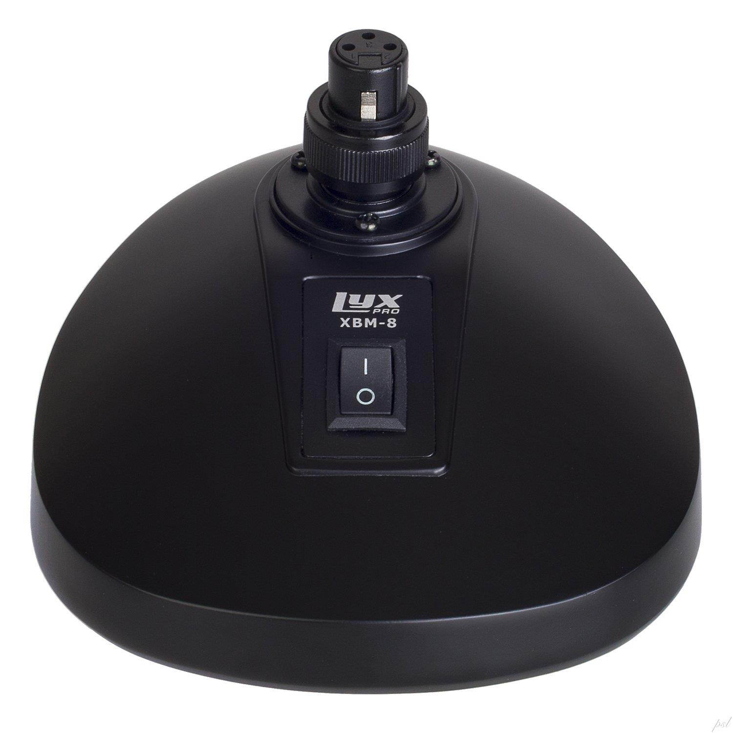 LyxPro XBM-8 Microphone Desktop Base with Built-in XLR Socket for Podium & Gooseneck Microphones Anti-slip Table Top Base On/Off Switch
