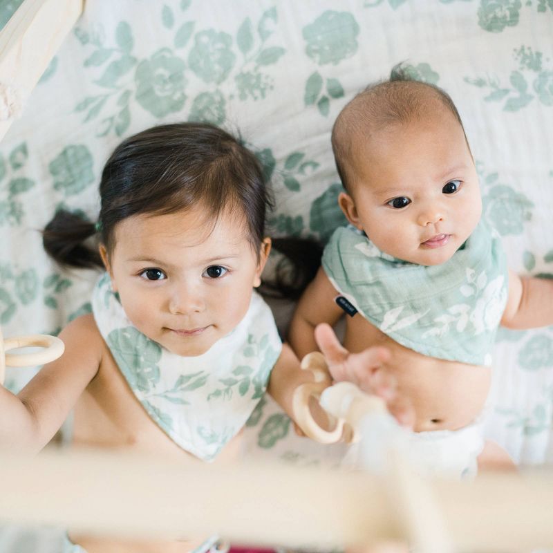 Bebe Au Lait Muslin Bandana Bib - Vintage and Modern Floral - 2pk