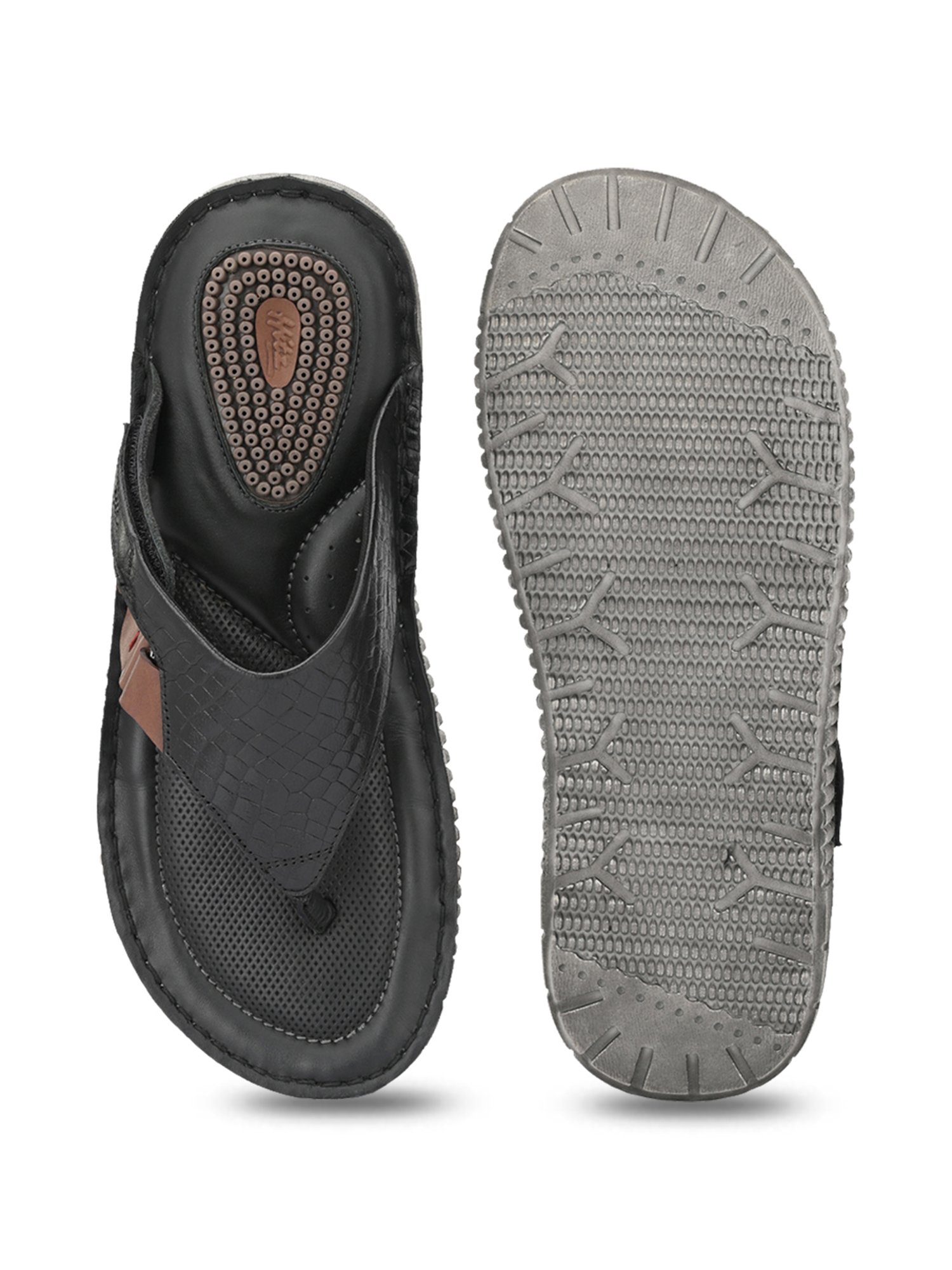 Hitz Men's Black Casual Sandals