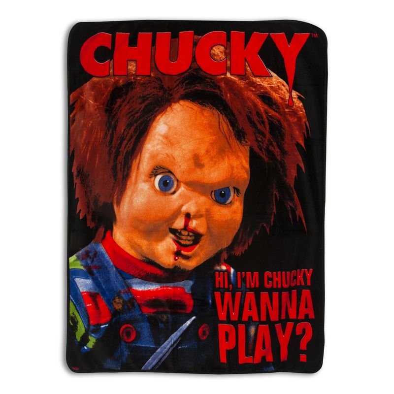Silver Buffalo Child's Play Chucky Wanna Play 50x60 Inch Fleece Throw Blanket