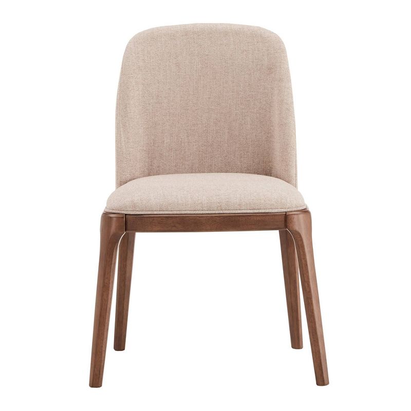Set of 2 Kaiden Upholstered Side Chairs with Walnut Legs Brown - Inspire Q