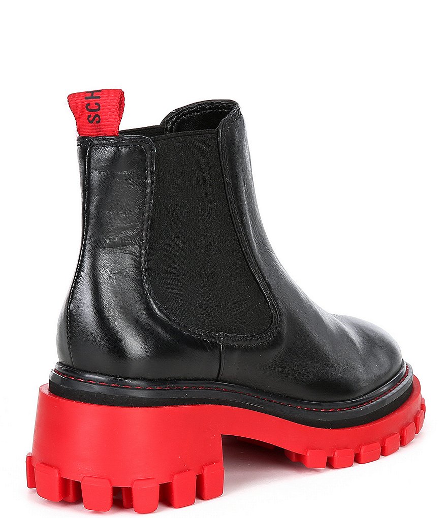 Schutz Ann Leather Lugged Chelsea Booties