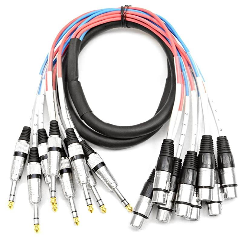 SAXT8x5F 8 Channel 5 XLR Female to 14 TRS Snake Cable
