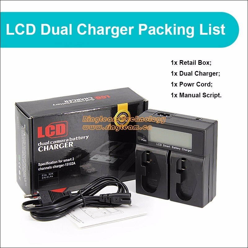 Quick Dual Charger with LCD Sreen for LC-E19 LP-E19 LPE19 LP-E4 Battery for Canon 1D Mark III DSLR 1D X EOS-1D X Digital Cameras