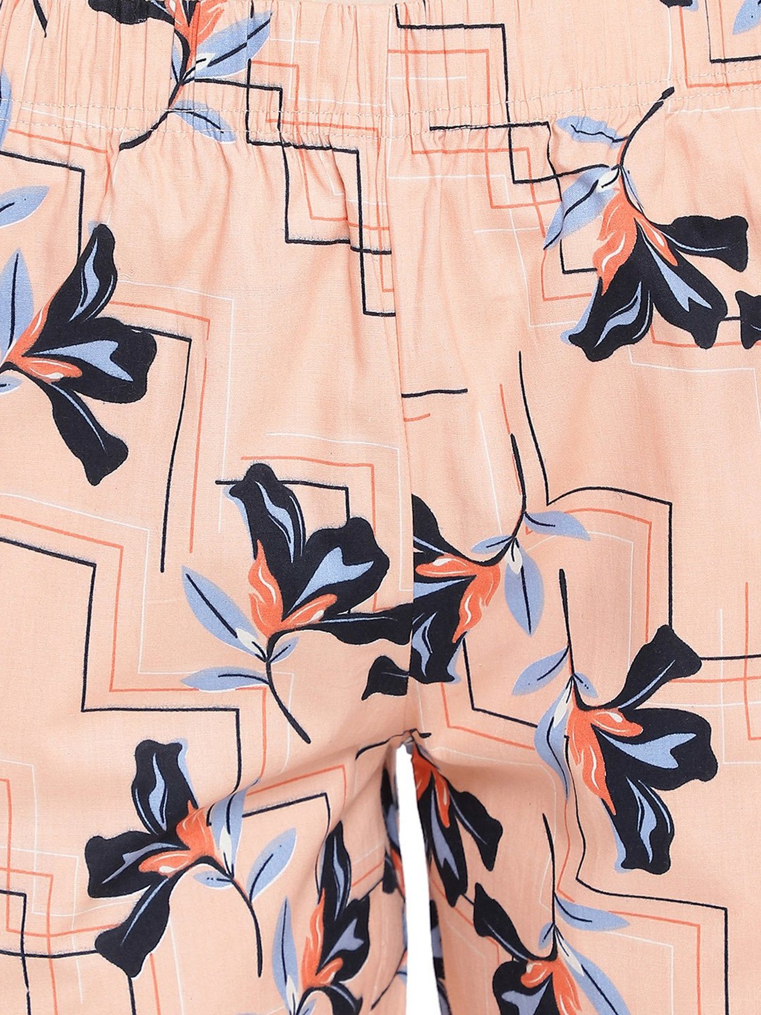 La Intimo Peach Printed Shirt With Pyjamas