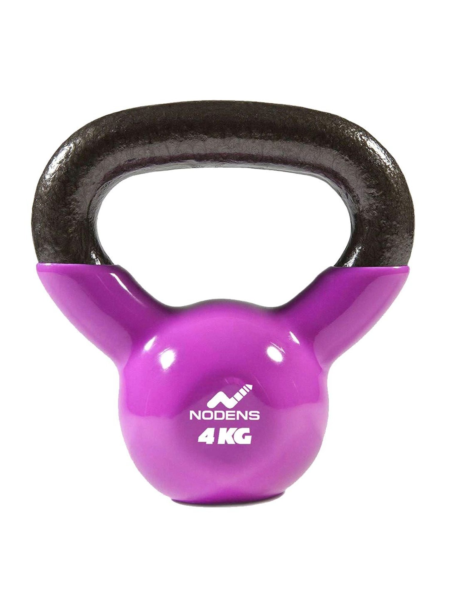 NODENS Purple & Black Vinyl Coated Kettle Bell (4 kg)