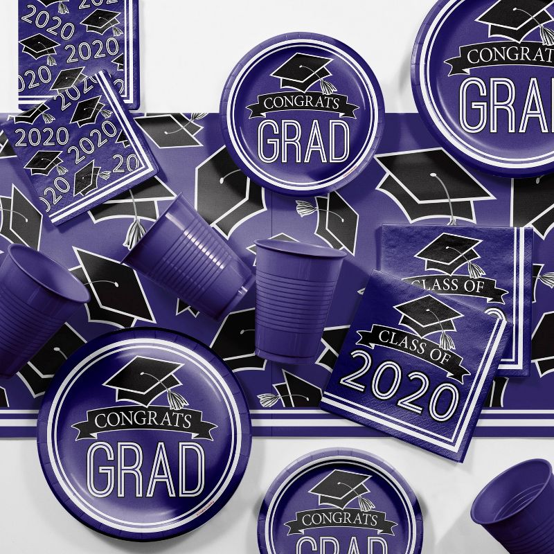 Graduation School Spirit Party Supplies Kit Purple