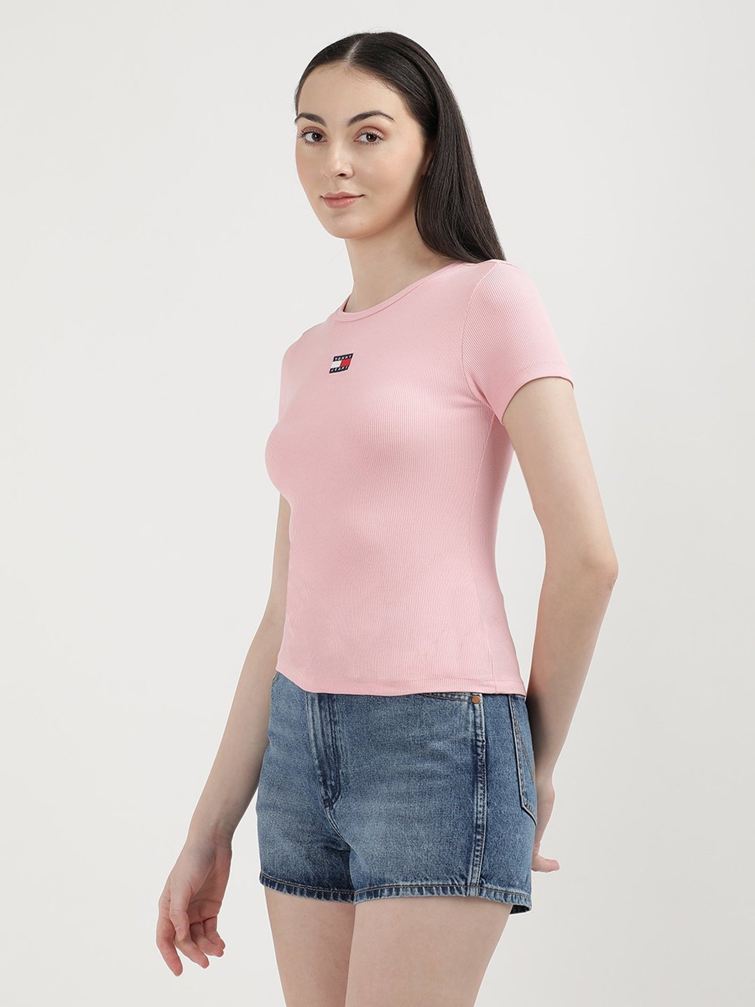 TOMMY HILFIGER Light Pink Slim Fit T-Shirt