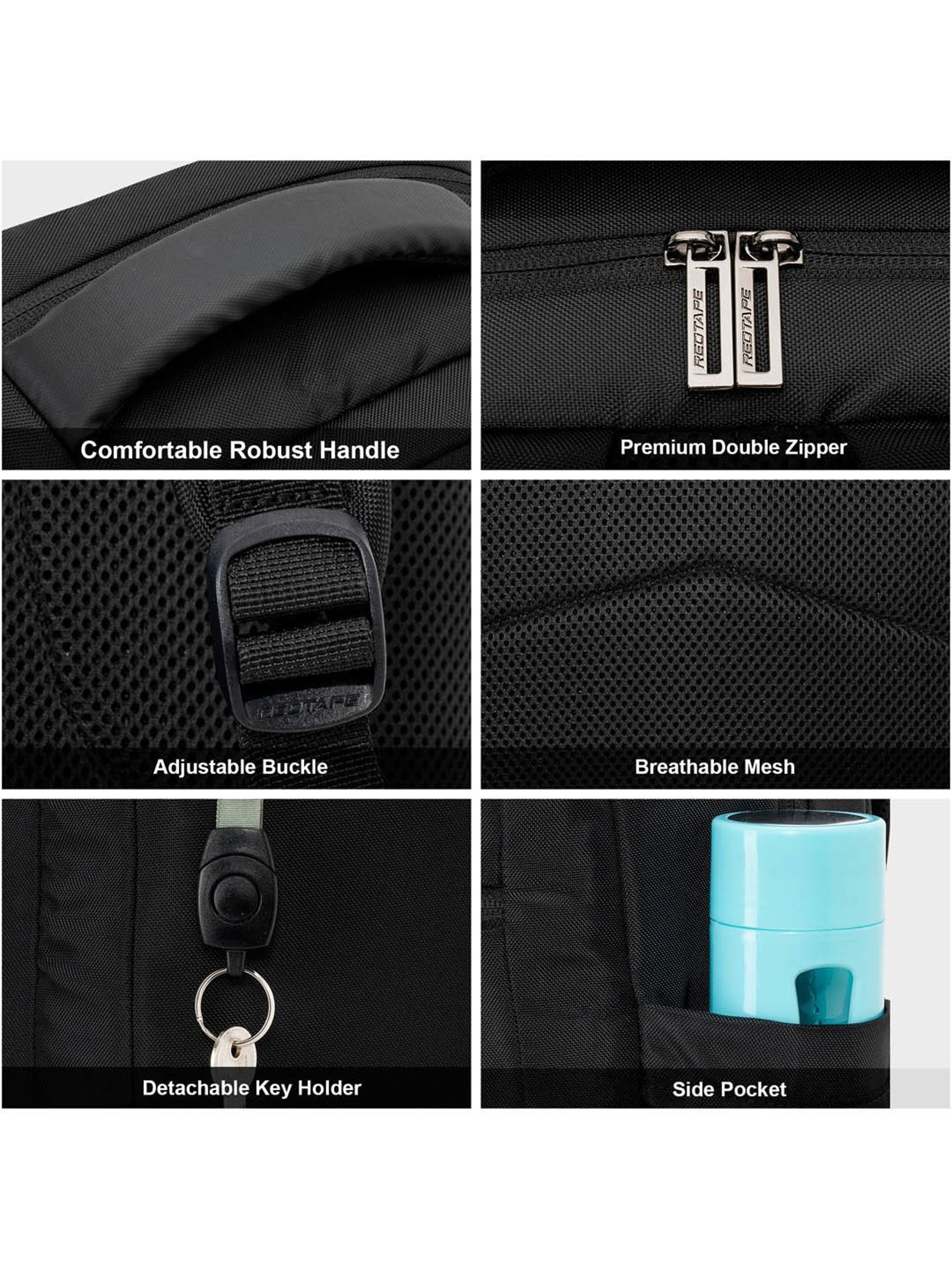 Red Tape 30 L Black Large Laptop Backpack