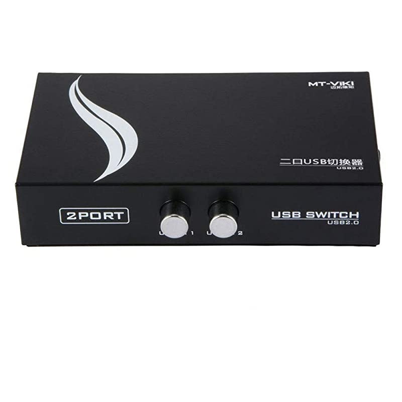 Bundle for Printer Switch2 Port USB 20 Manual Printer Scanner Sharing Switch Hub 2 PC to 1 Splitter Adapter2 Pack USB A to B Printer Cable