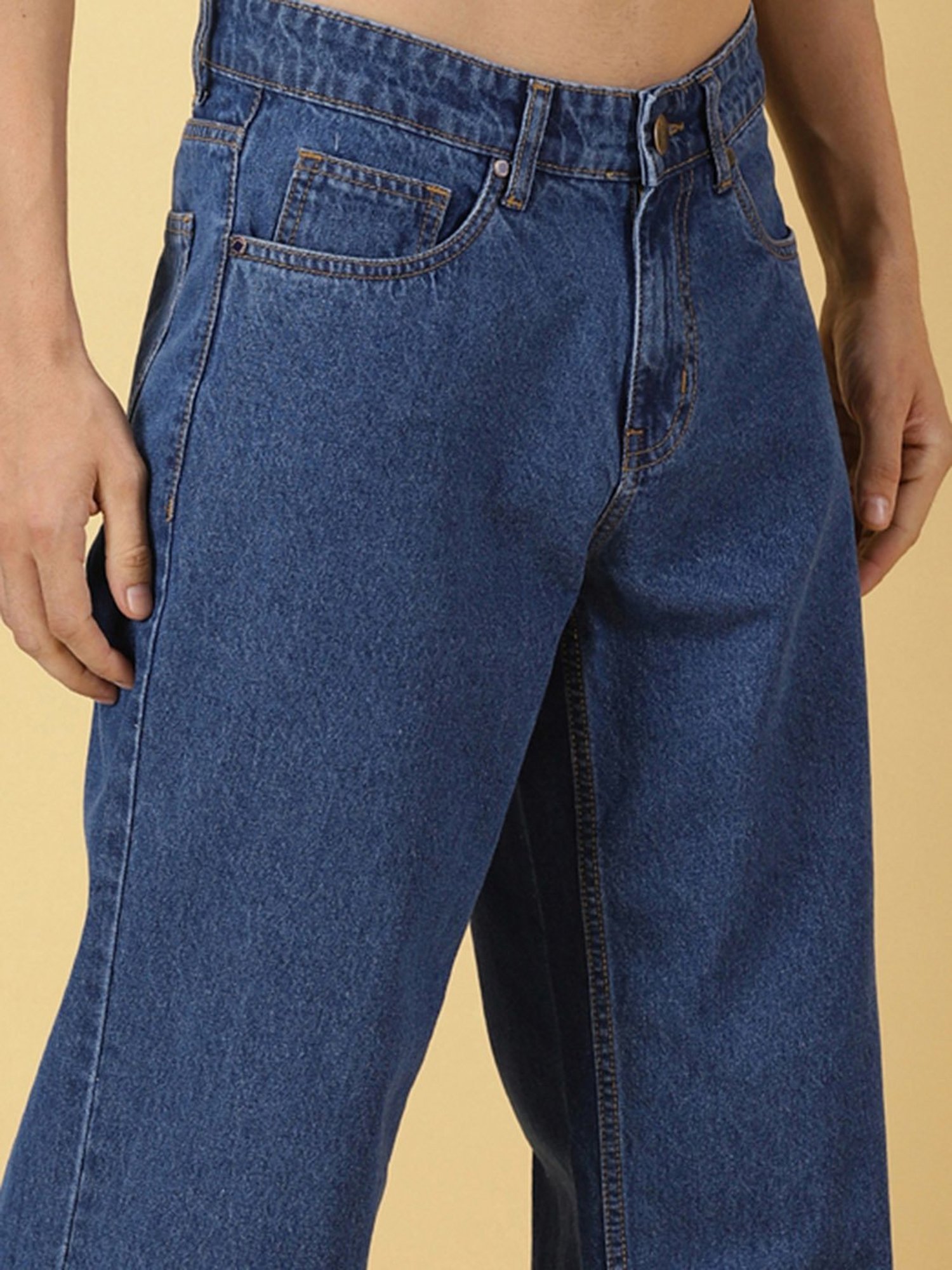 Thomas Scott Blue Relaxed Fit Lightly Washed Jeans